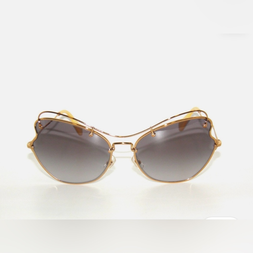 NWOT, Miu Miu Antique Gold Brown Gradient Sunglasses